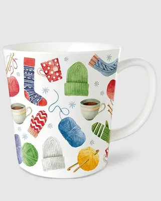 Produktbild von Kaffeebecher Kuschelzeit, Tasse Kaffeetasse, Socken, Schal, Mütze
