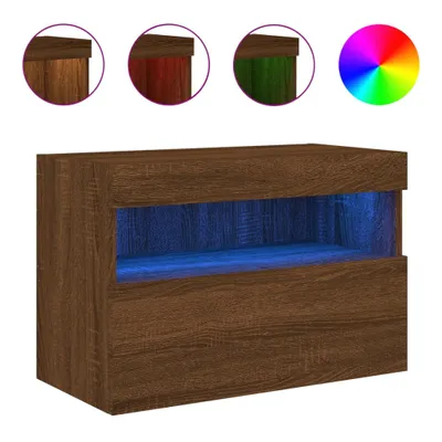 Produktbild von vidaXL TV-Wandschrank mit LED-Leuchten Braun Eichen-Optik 60x30x40 cm