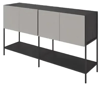 Produktbild von Büro Bücherregal Holz Arbeitszimmer Regal Möbel Grau Holz Metall