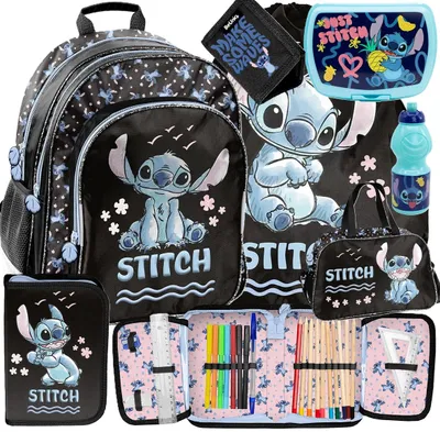 Obrázok produktu pre 7-dielna súprava školských batohov Lilo a Stitch: batoh, školská taška, puzdro na písacie potreby, športová taška, školská taška pre dievčatá