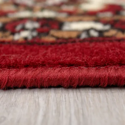 Produktbild von Orient Teppich rot beige klassisch dicht gewebt mit Ornament und Blumenmotiven, Maße:240x340 cm