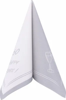 Produktbild von Airlaid Serviette Happy Years 60 Jahre in Silber, 40 x 40 cm, 50 Stück - APARTina