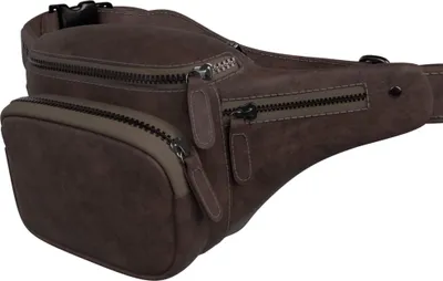 Produktbild von Herren Vintage Gürteltsche aus Leder Bauch Hüft Crossbody Tasche 30654 Braun