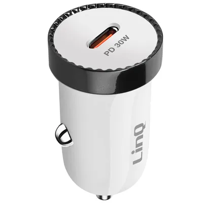 Immagine prodotto di Caricabatterie USB-C 30W Power Delivery per accendisigari, bianco LinQ