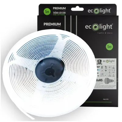 Obrázek produktu pro LED páska COB, 5 metrů, 45 W, studená bílá, homogenní, 24 V, podsvícení, 6000 K