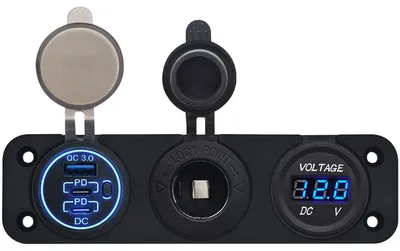 Produktbild von ProRide 12V USB Autoladegerät 3x QC3.0, Voltmeter & 12/24V Steckdose