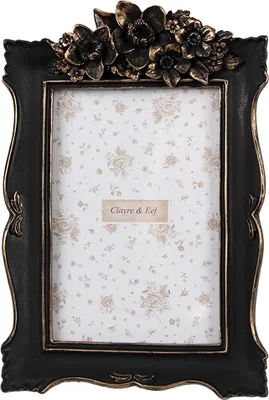 Produktbild von Clayre & Eef Bilderrahmen 10x15 cm Schwarz Kunststoff