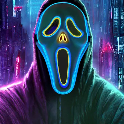 LED-Halloween-Maske, Geistergesicht, Horror, Grusel, Erwachsene, blau
