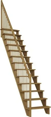Produktbild von Pertura Wangentreppe Filia Eiche Ohne Setzstufen Seitenwange eiche gerade 65 cm 12 Stufen / 13 Steigungen Stabgeländer E