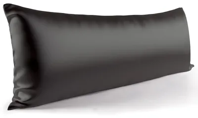 Produktbild von Kissenbezug für Seitenschläfer, 40 x 145 cm, 1 Stück – Satin-Kissenbezug, seidig weich, 40 x 145 cm, haar- und hautpflegend, mit Reißverschluss, schwarz