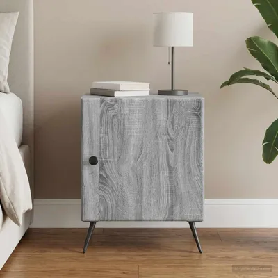 Zdjęcie produktu dla Szafka nocna vidaXL, szara Sonoma, 43 x 34,5 x 50 cm, materiał drewnopochodny