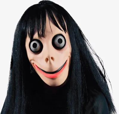 Zdjęcie produktu dla Capaneus MOMO Lateksowa maska na Halloween Straszna maska na imprezę Horror Czarne włosy