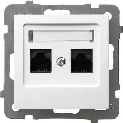 Immagine prodotto di RJ45 cat. 5e Presa doppia per computer senza telaio Bianco OSPEL AS