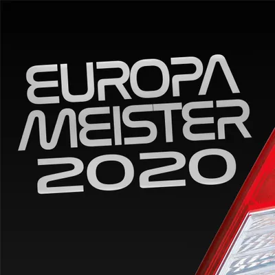 Produktbild von Auto Aufkleber Europameister 2020 18x10 cm Silber Sticker Heckscheibenaufkleber