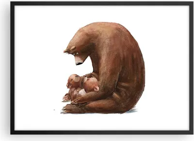 Produktbild von Gerahmtes Poster - Schwarzer Rahmen - Bär Teddybären Kinder - 70x50 cm - Wand Bild - Wanddeko - Wandbilder - Kunstposter - Wandposter - Bilderrahmen - Bilder - Kunstdruck - P2BAA70x50-4732