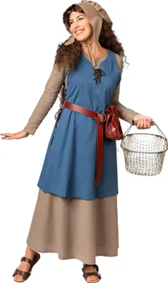 Produktbild von Mittelalter Magd Set 2-tlg. Kleid mit Überwurf Karneval Fasching Kostüm 34-48