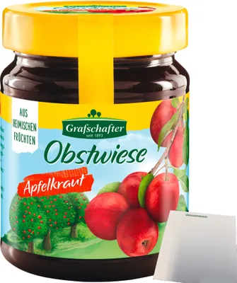 Produktbild von Grafschafter Obstwiese Apfelkraut fruchtig-frischer Brotaufstrich (320g Glas) + usy Block