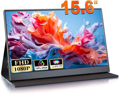 Produktbild von Przenośny ekran, 15,6 cala 100% IPS 100% SRGB, ekran komputera 1080P FHD, przenośny ekran USB C/Mini HDMI, do telefonu/laptopa/PC/PS5