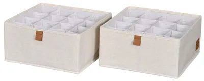 Immagine prodotto di Set di contenitori, 2 pezzi, color beige, multifunzionali, adatti per la casa e l'ufficio