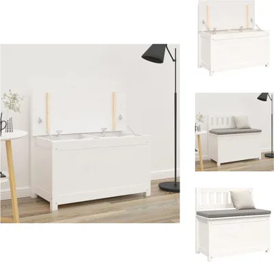 Obrázek produktu pro vidaXL Lavice bílá 80x41x77 cm z masivního borovicového dřeva - Lavice