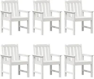 Produktbild von vidaXL Gartenstuhl 6 pcs Weiß 65,5 x 59 x 88 cm Polyethylen
