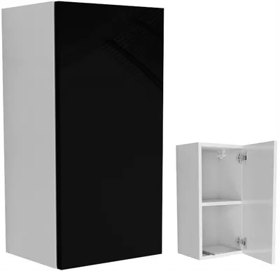 Produktbild von Hängende Badezimmerkommode 30x60 Weiß Schwarz Hochglanz