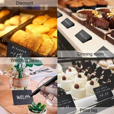 Productafbeelding van 10 stuks - 10 x 7,5 cm mini-etikettenborden - etikettenborden voor voedseletiketten - schrijfbaar etikettenmateriaal voor buffetten - geschikt voor tuintafels, maaltijden, feestelijke gelegenheden, bruiloften, kantoorgebeurtenissen
