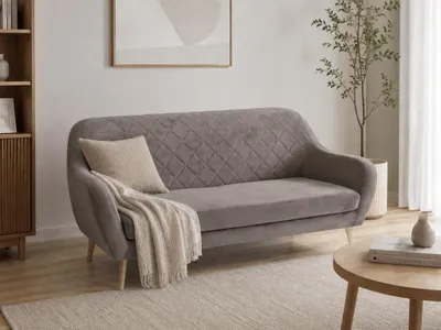Produktbild von Graues 3-Sitzer-Sofa CORANTI VELVET