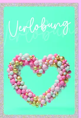 Produktbild von Verlobung - Glückwunschkarte im Format 11,5 x 17 cm mit Umschlag -  He
