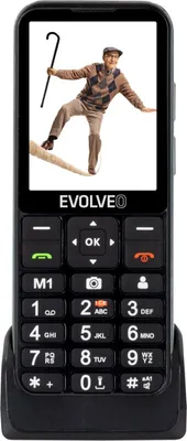Produktbild von Evolveo EasyPhone ESLTRD, Balken, Dual-SIM, 7,11 cm (2.8"), 2 MP, 1200 mAh, Schwarz