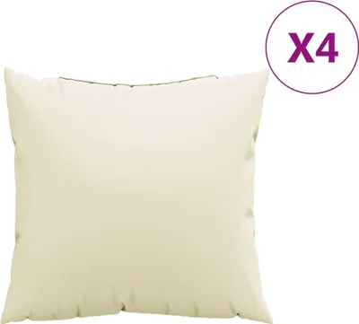 Productafbeelding van vidaXL Kussens voor op de bank, 4 stuks, crème, 50x50 cm, stof