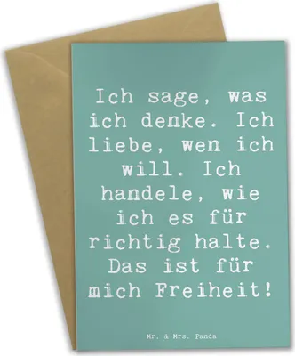 Produktbild von Mr. & Mrs. Panda Grußkarte Spruch Freiheit Leben - Meeresbrise - Geschenk, Authentizität, Individualität, Motivation, Zitat, Gefühle, einladungskarten, inspirierend