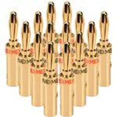 Produktbild von Bananenstecker 4mm schraubbar 14x Stecker vergoldet NEXMEX für Lautsprecherkabel