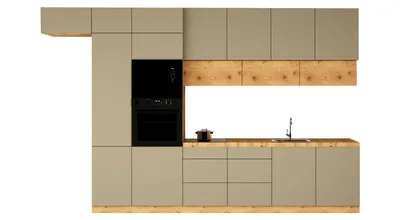 Produktbild von Küchenzeile 400 cm ohne E-Geräten Einbauküche Küchenblock, Langen K18-M400 Artisan Eiche/Beige