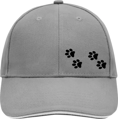 Produktbild von Huuraa Cappy Mütze Fußtapsen Tapsen Dark Grey/White Baumwolle 6-Panel Kappe Geschenkidee