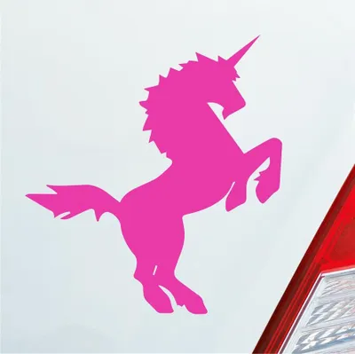 Produktbild von Auto Aufkleber Einhorn Last Unicorn Pferd Pony 10x11 cm Pink Sticker Heckscheibenaufkleber