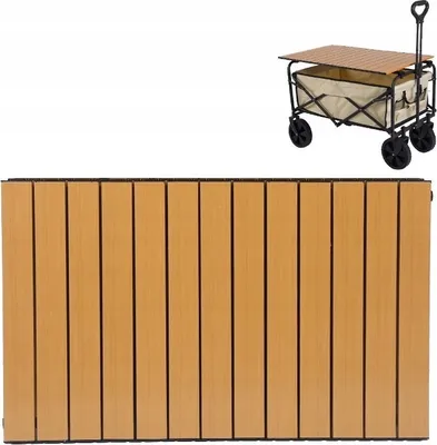 Produktbild von Klapptisch-Aufsatz für Bollerwagen 75x47 cm Kohlenstoffstahl Holzoptik