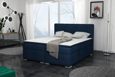 Produktbild von Boxspringbett Schlafzimmerbett LAURIN 180x200cm Stoff Aragon Blau