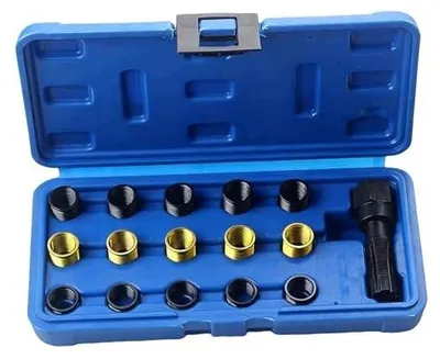 Zdjęcie produktu dla Zestaw naprawczy świec zapłonowych M14 x 1 25 gwintowniki 16 szt