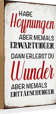Produktbild von Holzschild Spruch 20x30cm habe Hoffnung Erwartungen Wunder