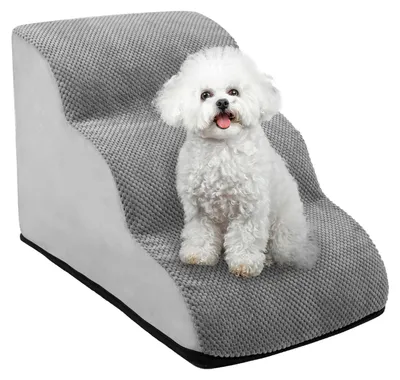 Image de Escalier pour animaux de compagnie avec 3 marches, en mousse à mémoire de forme, lavable, idéal pour les petits et moyens chiens