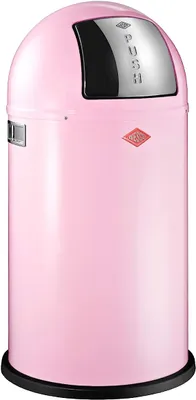 Produktbild von Wesco Pushboy Abfallsammler - Pink, 50 Liter, pulverbeschichteter Edelstahlkorpus