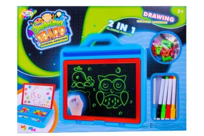 Zdjęcie produktu dla Dwustronny tablet do rysowania z podświetleniem LED dla dzieci, z zestawem markerów