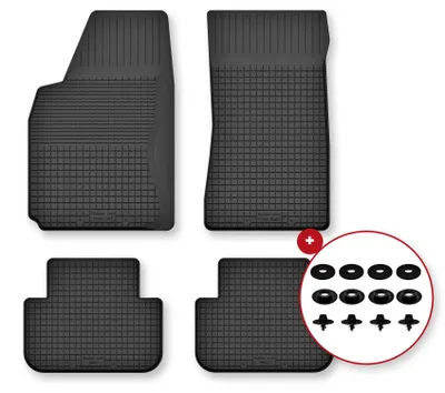 Produktbild von Gummi-Fußmatten für SsangYong Rexton II 2006-2012 (SUV) – 4-tlg, Schwarz, Semi-Universal, angepasst – Wielganizator Semi-Universal
