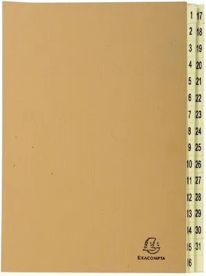 Produktbild von Pultordner A4 31 Fächer 1-31 braun Packung mit 6 Stück