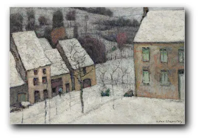 Immagine prodotto di Stampa artistica "Murol nella neve" di Victor Charreton – 40 x 60 cm – non incorniciata