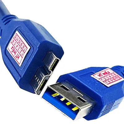 Produktbild von Blau - 1m USB 3.0 micro Kabel Anschlußkabel Verbindungskabel HighSpeed A>B Stecker