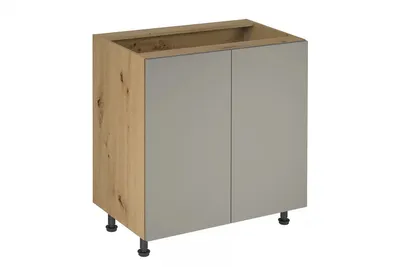 Produktbild von Küchenunterschrank mit 2 Türen 80 cm ohne Arbeitsplatte, Langen D80 Beige/Matt