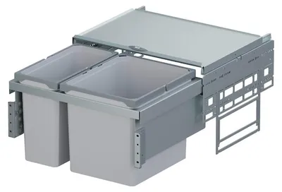 Produktbild von Vauth-Sagel VS ENVI Space Mülltrennsystem 1 x 29 + 1 x 16 Liter 600 mm Weißalumi