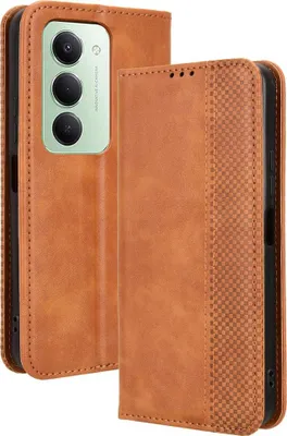 Produktbild von Xiaomi Redmi 15 5G Hülle - Coverup Vintage Style Klapphülle - Braun